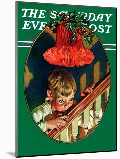 "Christmas Peek," Saturday Evening Post Cover, December 23, 1939-Joseph Christian Leyendecker-Mounted Giclee Print