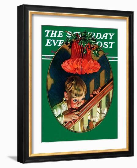 "Christmas Peek," Saturday Evening Post Cover, December 23, 1939-Joseph Christian Leyendecker-Framed Giclee Print