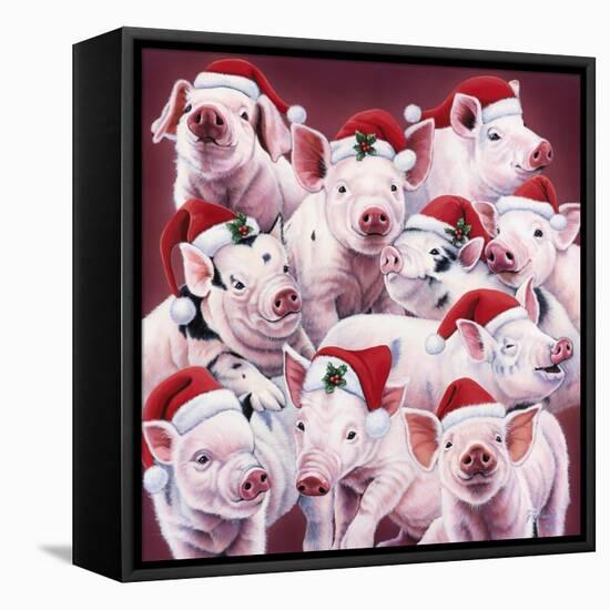 Christmas Piggies-Jenny Newland-Framed Premier Image Canvas