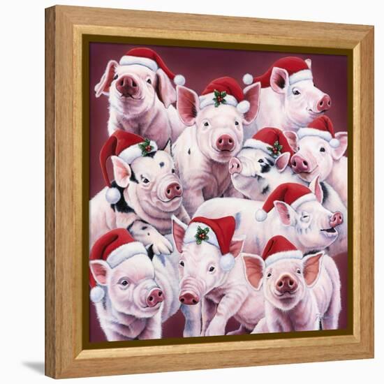 Christmas Piggies-Jenny Newland-Framed Premier Image Canvas