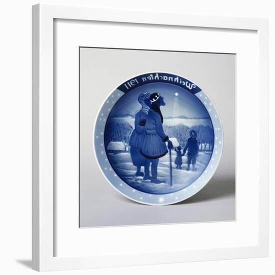 Christmas Plate, 1911, Ceramic, Rosenthal Manufacture, Selb, Bavaria, Germany-null-Framed Giclee Print