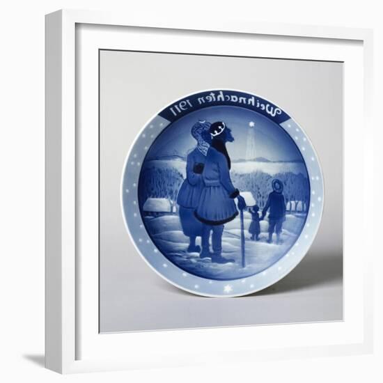 Christmas Plate, 1911, Ceramic, Rosenthal Manufacture, Selb, Bavaria, Germany-null-Framed Giclee Print