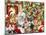 Christmas Playing Dogs-MAKIKO-Mounted Giclee Print