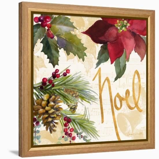 Christmas Poinsettia III-Lanie Loreth-Framed Stretched Canvas