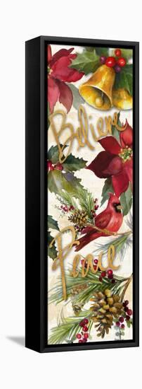 Christmas Poinsettia Panel III-Lanie Loreth-Framed Stretched Canvas