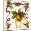 Christmas Poinsettia Ribbon III-Lanie Loreth-Mounted Art Print