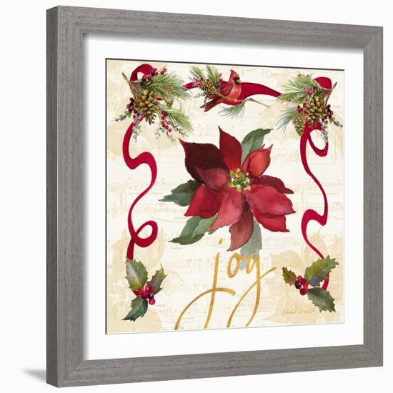 Christmas Poinsettia Ribbon IV-Lanie Loreth-Framed Art Print