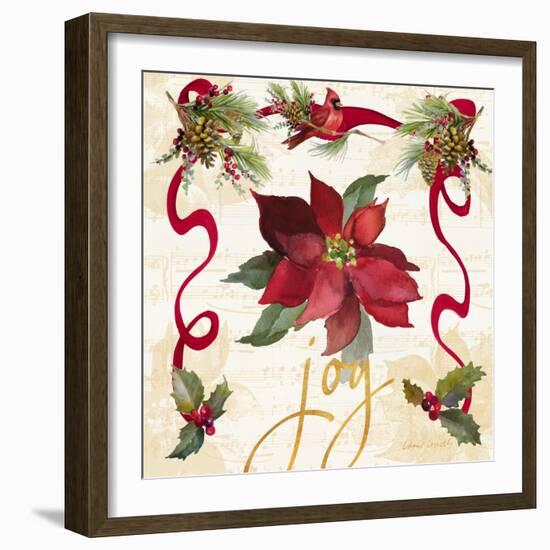 Christmas Poinsettia Ribbon IV-Lanie Loreth-Framed Art Print