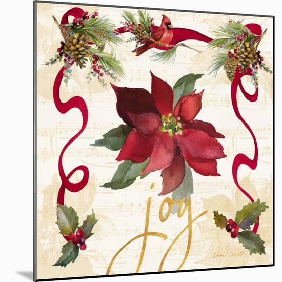 Christmas Poinsettia Ribbon IV-Lanie Loreth-Mounted Art Print