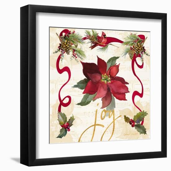 Christmas Poinsettia Ribbon IV-Lanie Loreth-Framed Art Print