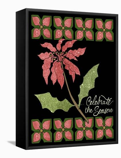 Christmas Pontsettia Black-Cyndi Lou-Framed Premier Image Canvas