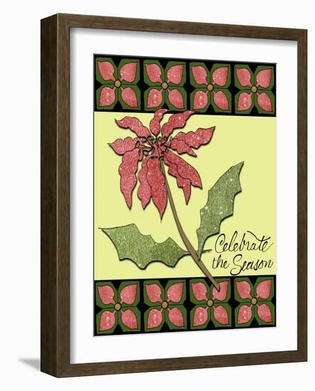 Christmas Pontsettia Cream-Cyndi Lou-Framed Giclee Print