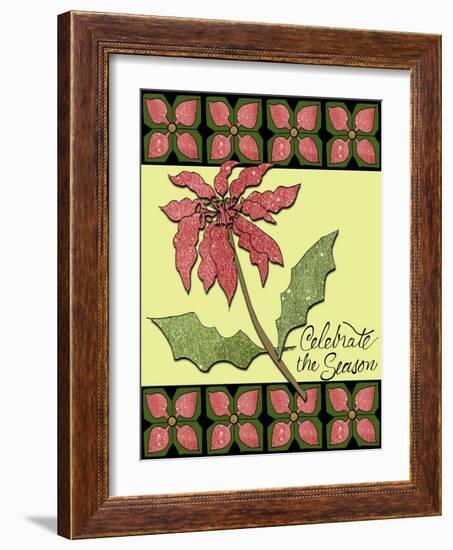 Christmas Pontsettia Cream-Cyndi Lou-Framed Giclee Print