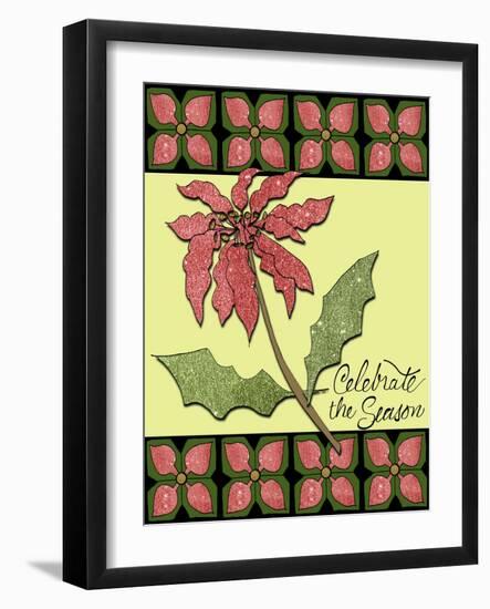 Christmas Pontsettia Cream-Cyndi Lou-Framed Giclee Print