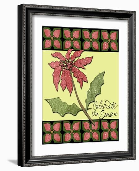 Christmas Pontsettia Cream-Cyndi Lou-Framed Giclee Print