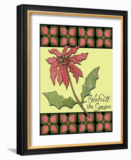 Christmas Pontsettia Cream-Cyndi Lou-Framed Giclee Print