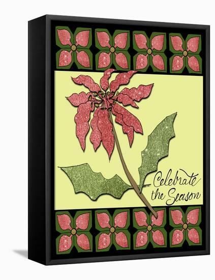 Christmas Pontsettia Cream-Cyndi Lou-Framed Premier Image Canvas