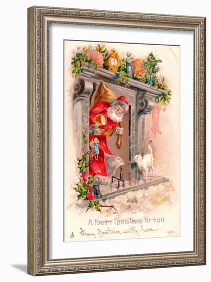 Christmas Postcard, 1903-English School-Framed Giclee Print