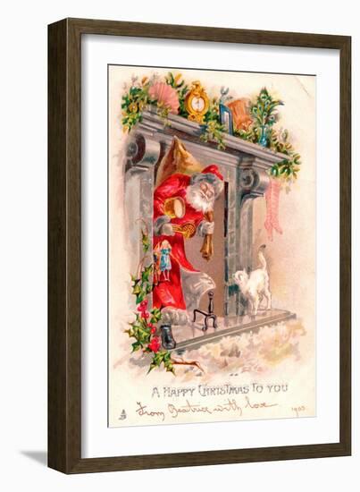 Christmas Postcard, 1903-English School-Framed Giclee Print