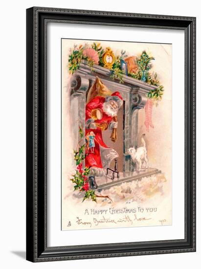 Christmas Postcard, 1903-English School-Framed Giclee Print