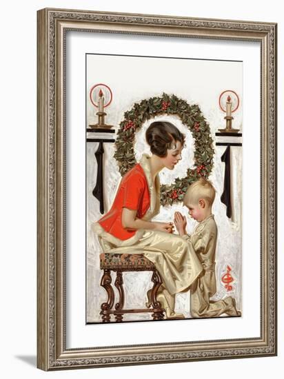 Christmas Prayer-Joseph Christian Leyendecker-Framed Art Print