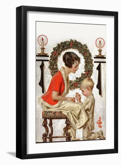 Christmas Prayer-Joseph Christian Leyendecker-Framed Art Print