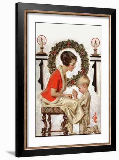 Christmas Prayer-Joseph Christian Leyendecker-Framed Art Print