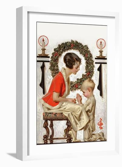 Christmas Prayer-Joseph Christian Leyendecker-Framed Art Print