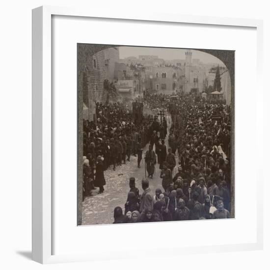 'Christmas procession in Bethlehem', c1900-Unknown-Framed Photographic Print