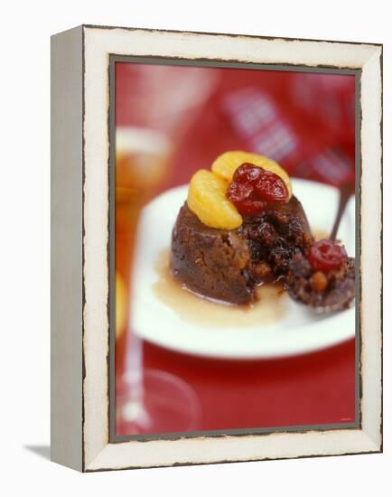 Christmas Pudding, Decorated with Clementine and Cranberries-Jean Cazals-Framed Premier Image Canvas