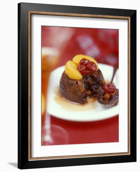 Christmas Pudding, Decorated with Clementine and Cranberries-Jean Cazals-Framed Photographic Print