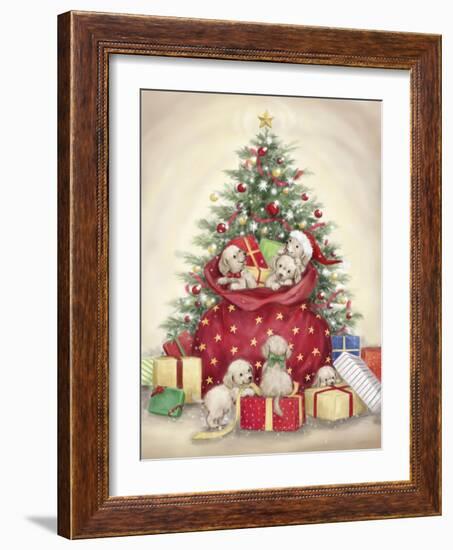 Christmas Puppies-MAKIKO-Framed Giclee Print