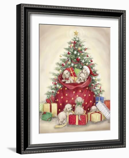 Christmas Puppies-MAKIKO-Framed Giclee Print