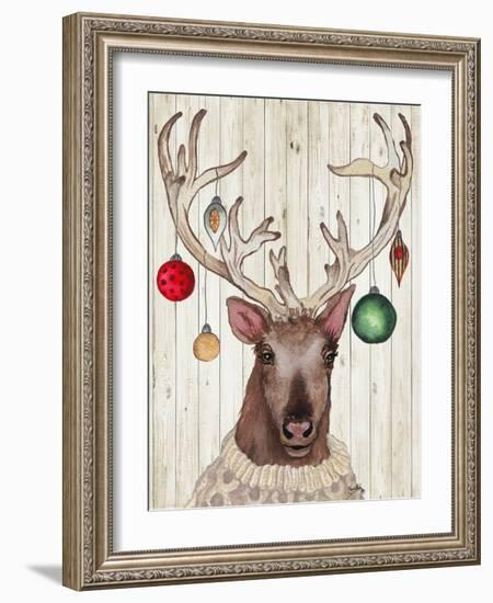 Christmas Reindeer II-Elizabeth Medley-Framed Art Print