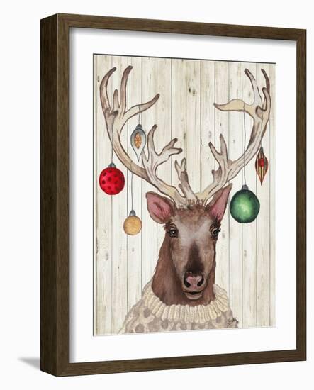 Christmas Reindeer II-Elizabeth Medley-Framed Art Print