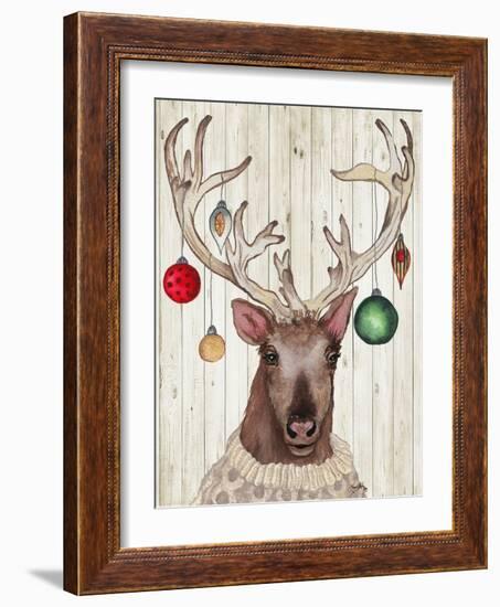 Christmas Reindeer II-Elizabeth Medley-Framed Art Print