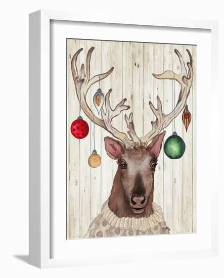 Christmas Reindeer II-Elizabeth Medley-Framed Art Print