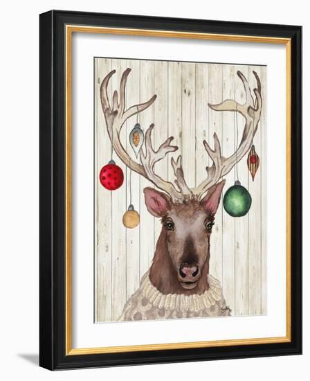 Christmas Reindeer II-Elizabeth Medley-Framed Art Print