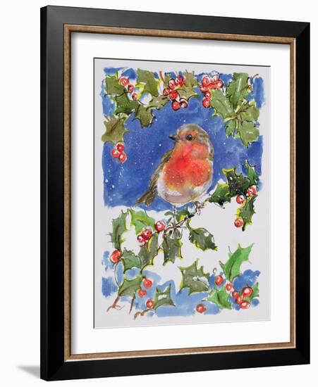 Christmas Robin, 1996-Diane Matthes-Framed Giclee Print