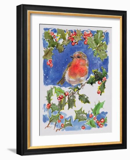 Christmas Robin, 1996-Diane Matthes-Framed Giclee Print