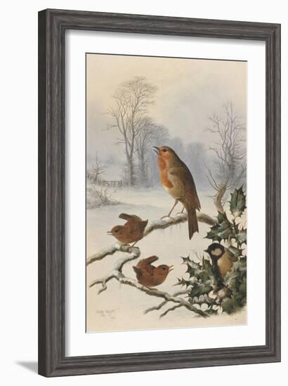 Christmas Robin and Friends-Harry Bright-Framed Giclee Print