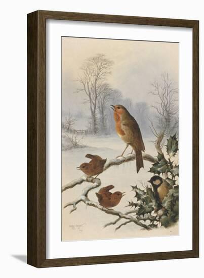 Christmas Robin and Friends-Harry Bright-Framed Giclee Print
