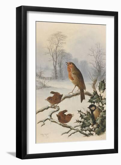 Christmas Robin and Friends-Harry Bright-Framed Giclee Print