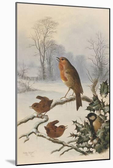 Christmas Robin and Friends-Harry Bright-Mounted Giclee Print