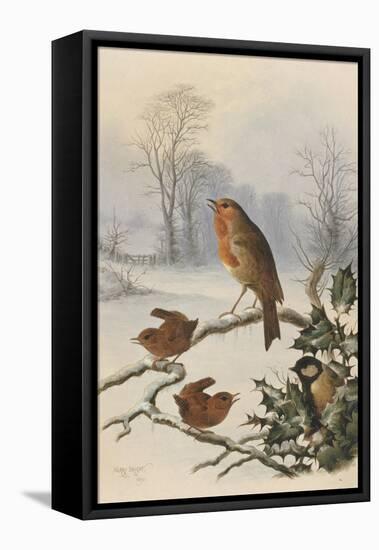 Christmas Robin and Friends-Harry Bright-Framed Premier Image Canvas