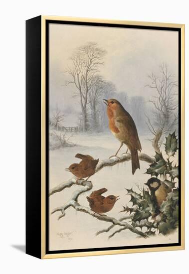 Christmas Robin and Friends-Harry Bright-Framed Premier Image Canvas