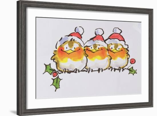 Christmas Robins-Diane Matthes-Framed Giclee Print