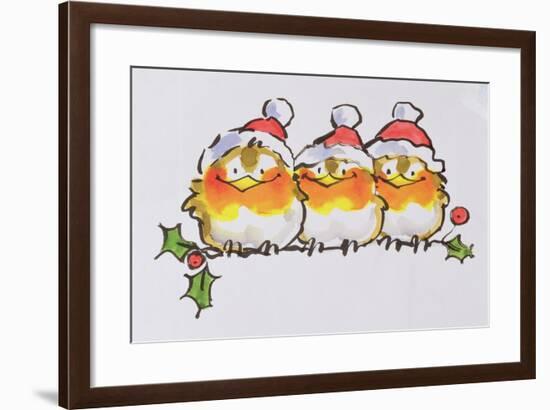 Christmas Robins-Diane Matthes-Framed Giclee Print