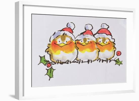 Christmas Robins-Diane Matthes-Framed Giclee Print