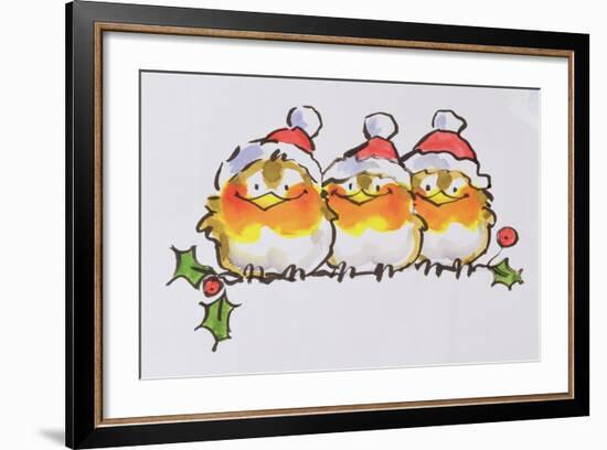 Christmas Robins-Diane Matthes-Framed Giclee Print